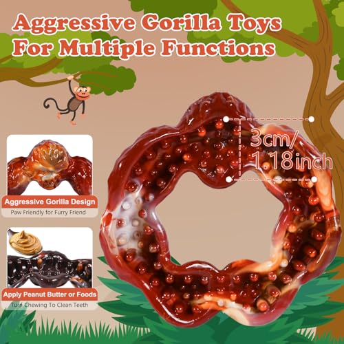 Gorilla 2Pack Indestructible Dog Chew Toys for Aggressive Chewers - color: Brown
