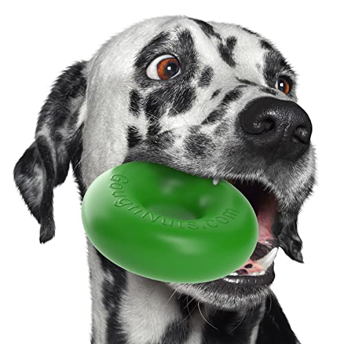 Goughnuts — Dog Toys for Aggressive Chewers | Virtually Indestructible Dog Toys for Medium Breeds Such as Pit Bulls and German Shepherds | Heavy Duty Dog Toy | Green - color: Green, size: Medium, 30-70 Lbs (Original Size)