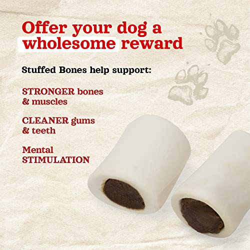 Natural Farm Chicken Filled Bones (3-4 Inch, 6 Pack), Limited Ingredient, Natural Stuffed Dental Dog Bone Treats for Dogs, Made with Real Chicken - size: 3-4" Chicken Flavor, 6 Count
