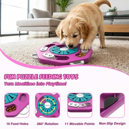 YINEYA Dog Puzzle Toy, Enrichment Toys for Dogs Mental Stimulation - color: Rose