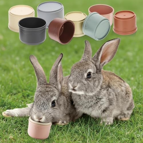 16 Pcs Stacking Cups for Rabbits,Bunny Cups Stackable Guinea Pig