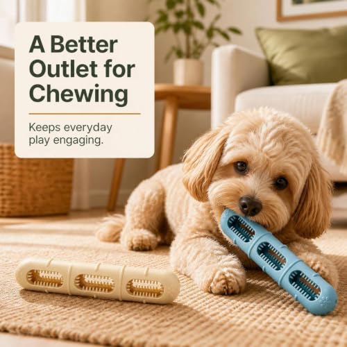 Bite and Brush Dog Chew Toy, Natural Rubber Durable Stuffable Dog Toy for Small & Medium Dogs, Teeth Cleaning Chew with Grooves, Interactive Treat Toy to Keep Dogs Busy (1, Yellow) - color: Yellow
