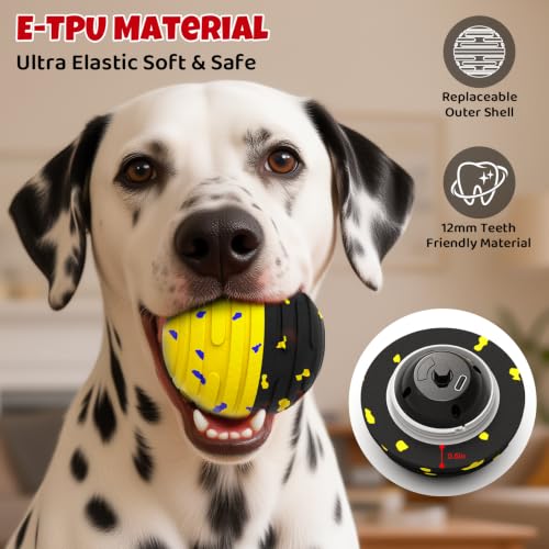 Interactive Dog Toy Ball with Remote Control (Yellow) - color: Yellow