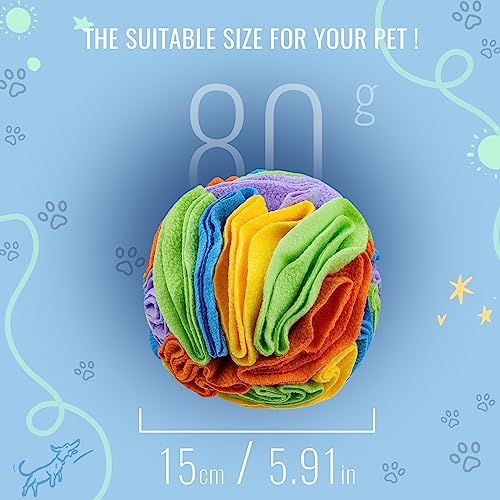 Pet Snuffle Ball, Puzzle Sniffing Interactive Dog Ball for Blind Dogs Training Stress Relief Dog Enrichment Toys Treat Machine Washable (15cm, Sweet Purple) - color: Sweet purple, size: 15cm