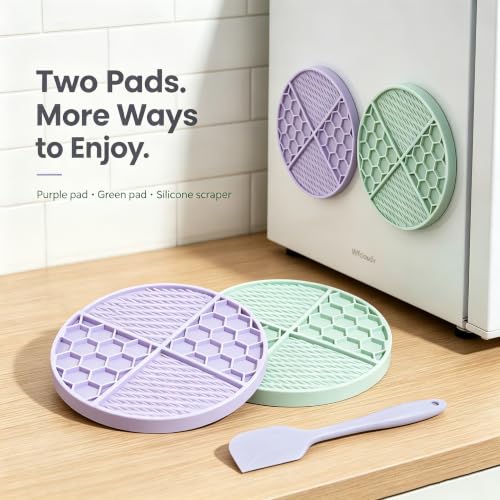 2 Pack Dog Cat Lick Mat, BPA Free Silicone Honeycomb Suction Cups