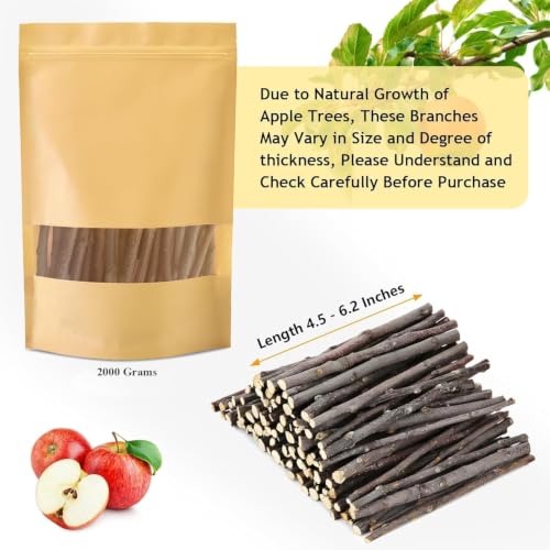 2000g Organic Apple Sticks Small Animals Teeth Grinding Chew Toy - size: 4.41 Pound (Pack of 1)
