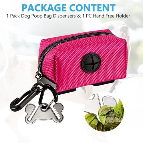 Dog Poop Bag Dispenser Holder Soft Waste Bags Roll Holders Leash Clip Pink - color: 1PC Pink, size: 1 Count (Pack of 1)