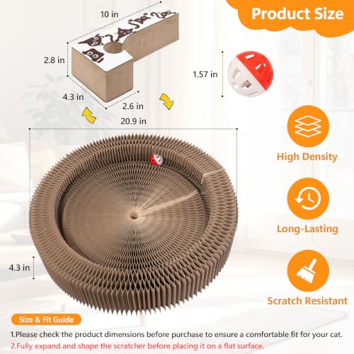 Cat Scratcher, Interactive Cat Toys for Indoor Cats Cardboard Scratch Pad
