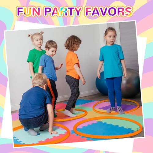 Shappy 6 Pcs Exercise Hoop Set Detachable Adjustable - color: Orange, size: 20 Inch