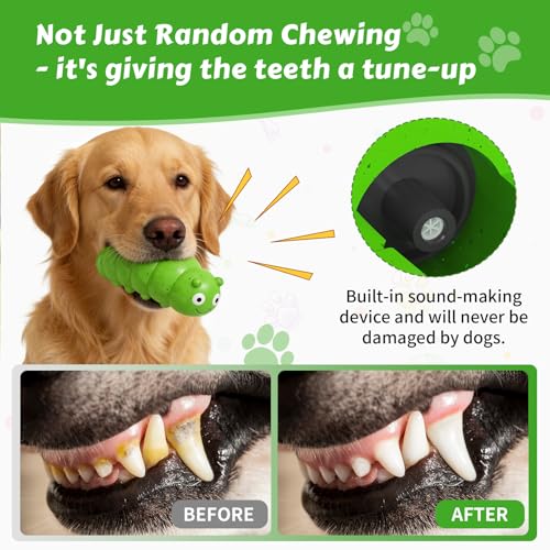 Indestructible Dog Chew Toys for Aggressive Chewers Medium Large Dogs - color: Green Chubby