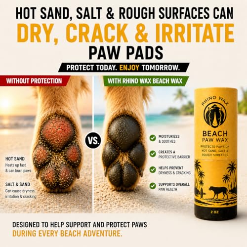 Rhino Wax Beach Paw Wax for Dog Beach Essentials, Hot Sand, Rocks & Salt - color: Paw Beach Wax