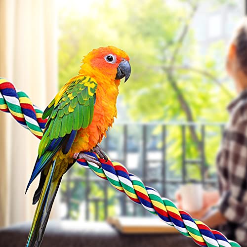 2 Pcs Bird Rope Perches Climbing Rope Bird Cage Accessories, - size: 21.6 Inch, 31.5 Inch