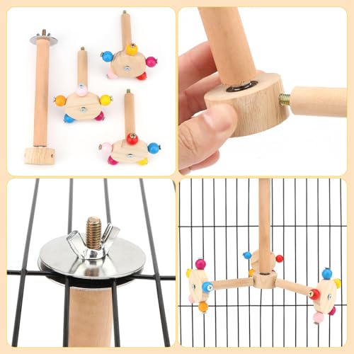 Hypeety 360° Rotating Bird Perch Stand Wooden Exercise Toy for Parrots