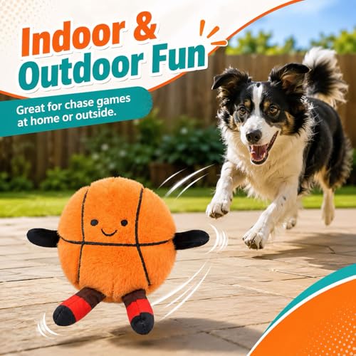 Interactive Dog Toys, Moving Basketball Dog Toy, Rechargeable Bouncing Ball - color: Basketball