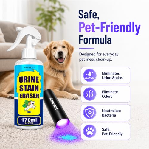 Stain & Odor Remover + Pet Urine Detector Kit, 5.75 fl oz - size: 5.75 fl oz (Includes UV Light)