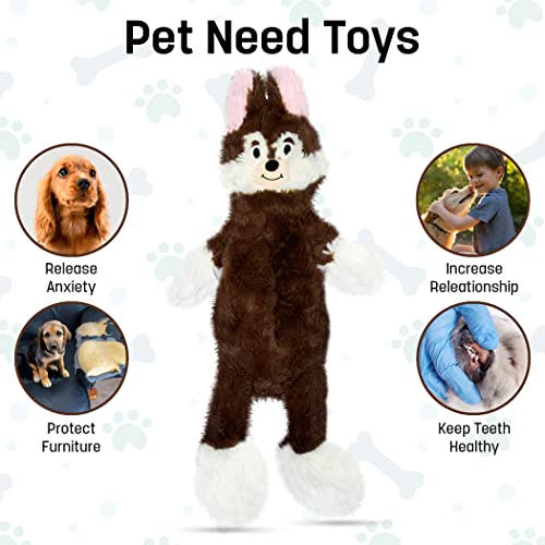 FGA MARKETPLACE Fox Flat NO Stuffing NO Squeak Plush Dog Toy, Funny Style Will Entertain Your Pet for Hours, Recommended for Small and Medium Dog 21 INCH Long - color: FOX
