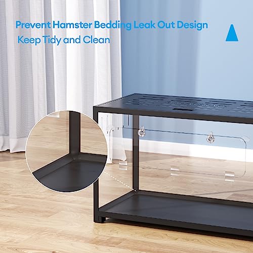 BUCATSTATE Hamster Cage 2.0, Large Hamster Enclosure (31in, Black) - color: Black, size: 31.4"L x 17.6"W x 20.6"H