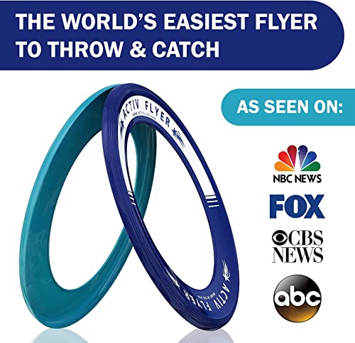 Activ Life Kid’s Flying Rings (2 Pack) They Fly Straight & Don’t Hurt, 80% Lighter Than Standard Rings - Replace Screen Time with Healthy Family Fun - Get Outside & Play - color: Cyan/Blue
