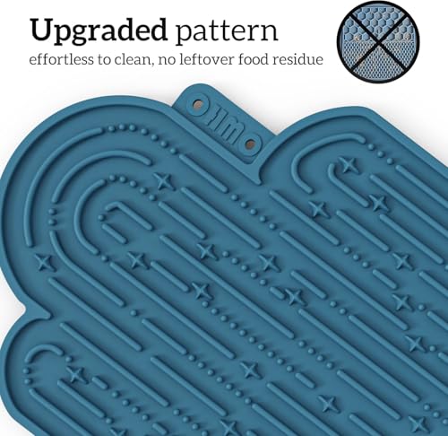 OHMO Large Lick Mat for Dogs&Cats, Cactus Shape, 2pcs, Dark&Light Blue - color: Dark Blue+Light Blue, size: 9.9"L x 9.9"W