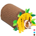 PAWNISAW Guinea Pig Hideout, Washable Fleece Tunnel House & Cage Tube - color: Brown