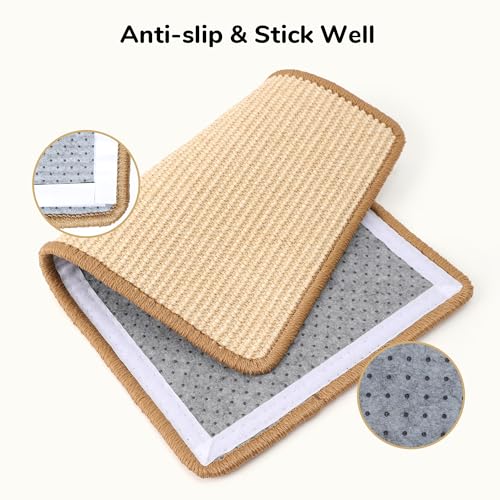 FUKUMARU 2 Packs Cat Scratching Mat, 19.6 x 11.8 Inch Cat Scratcher Pad - color: Beige-2 Packs 19.6 x 11.8 Inch
