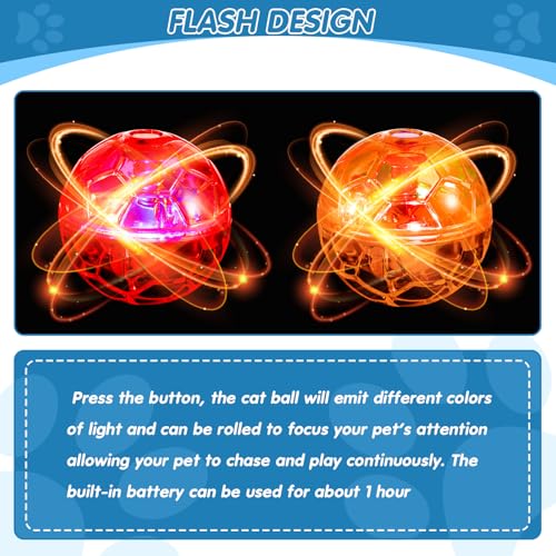 Frienda 4 Pcs Light up Cat Ball LED Motion Ghost Hunting Cat Ball, Classic - color: Classic