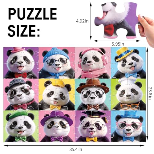 Jumbo Floor Puzzle for Kids,48 Piece Panda Jigsaw Puzzle Ages 3-8 - style: Panda