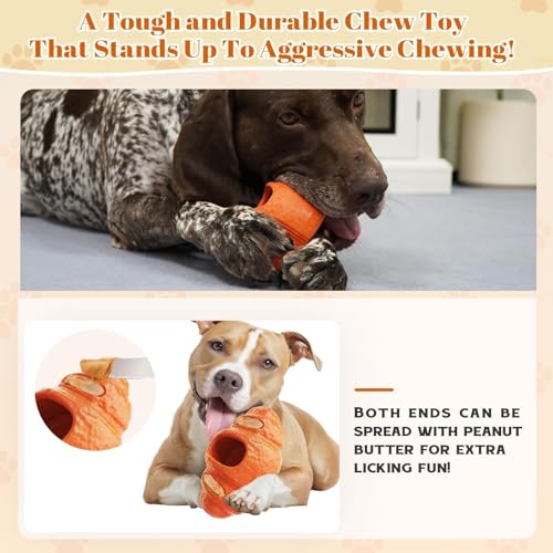 2 pcs Aggressive Chew Toys for Large Dogs, Anxiety Relief for Dogs Toy, Dog Frozen Treat Toy, Indestructible Chew Toys for National Pet Day Gifts Peanut Butter Reduces Anxiety - color: 2 Packs Croissants