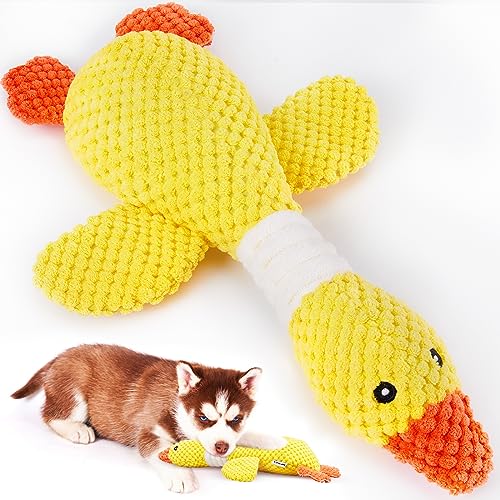 Vitscan Durable Dog Toys for Small Medium Large Dogs Aggressive Chewers - color: Yellow goose 1 pack - pineapple plush