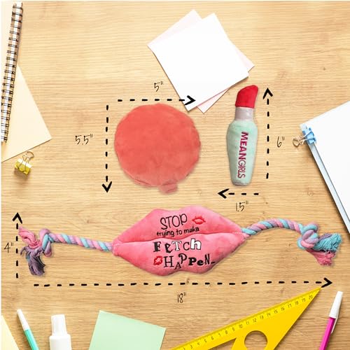Mean Girls, Interactive Toy Bundle for Dogs, Squeaky Makeup Kit Dog Toy Set - style: Makeup Set