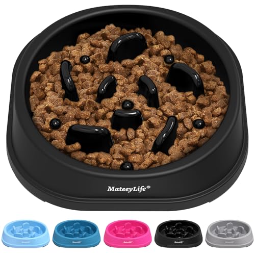 MateeyLife 1-Pack Slow Feeder Dog Bowls, 1 Cup, Dog Puzzle Feeder Bowl - color: H-Black, size: Small