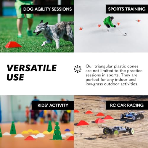 GSi Sports Training Cones for Soccer, PE & Agility Drills - style: Triangle - 40 Pack
