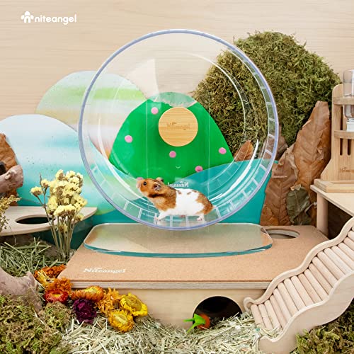 Niteangel Super-Silent Hamster Exercise Wheel: Quiet 12.8" Running Wheel - color: Transparent, size: Extra Large