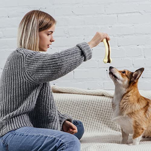 Sosation 4/5 Pack Dog Chew Toys for Aggressive Chewers Indestructible Nylon Dog Bones Beef Flavor Teething Chew Toys Bones for Large/Medium/Small Puppies(Medium) - size: Medium