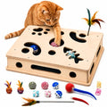 Cat Scratch Puzzle Enrichment Box with Rechargeable Moving Ball