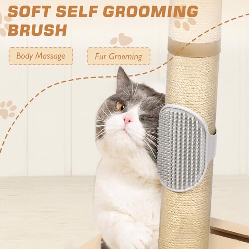 27” Small Cat Tree with 3-Tier Ball Track & Jute Scratching Post, Space-Saving Kitten Tower for Indoor Pets, Interactive Activity Center with Hanging Toys for Furniture Protection - color: 27 inches Cat Scratching Post
