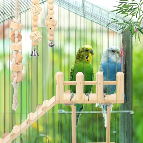 10 Pcs Bird Toys for Parakeets Cage Accessories Parrot Swing Toys