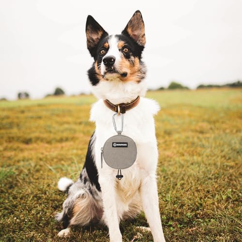 Dog Poop Bag Holder for Leashes- Dog Treat Pouch with Waterproof Zipper,Puppy Training Small Bag with Carabiner & Bungee Toggle,Two Pockets for Dry or Wet Treats-Pet Travel Walking Essentials (Khaki) - color: Khaki