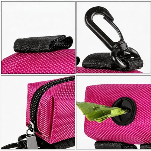 Dog Poop Bag Dispenser Holder Soft Waste Bags Roll Holders Leash Clip Pink - color: 1PC Pink, size: 1 Count (Pack of 1)