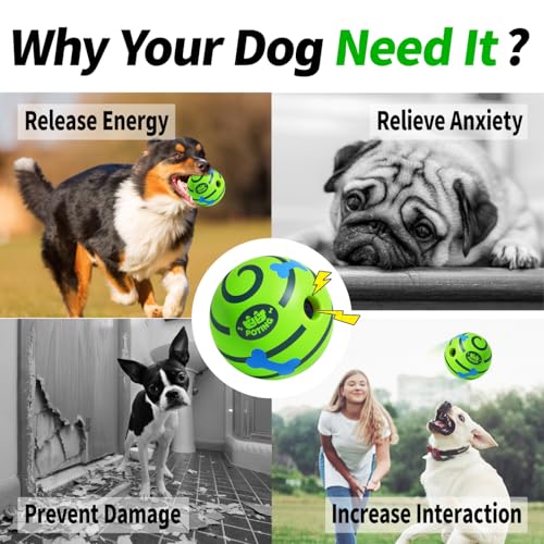 Giggle Ball for Dogs 2 Pack,Interactive Dog Toys,Funny Giggle Sound Toy Ball,Rolling Squeaky Toy for Large Medium Small Dogs,Fun Giggle Sounds Attract Attention When Rolled or Shaken-3.14 inch