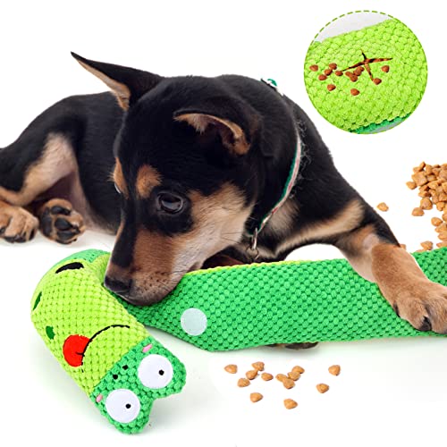 Letsmeet Squeaky Snuffle Dog Toy for Boredom Relief, Interactive Treat Puzzle Plush for Mental Stimulation & Foraging Training, Soft Chew Toy for Small Medium Dogs - style: Frog