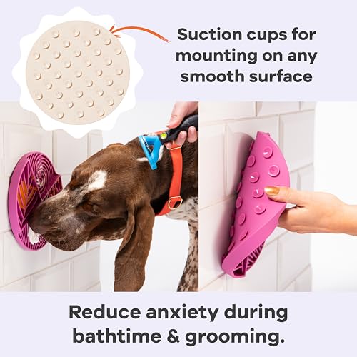 Paradise - Dog Lick Mat for Slow Feeding & Anxiety - Non Slip (Almond) - color: Almond