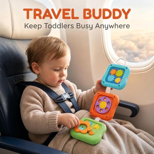 SOCBTNSO Montessori Busy Board Travel Toy for Toddlers