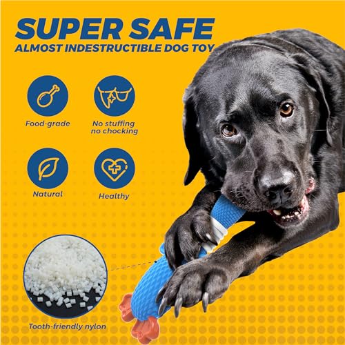 Vitscan Upgraded Nylon Goose Dog Toys for Aggressive Chewers Chewproof Duck - color: BLUE
