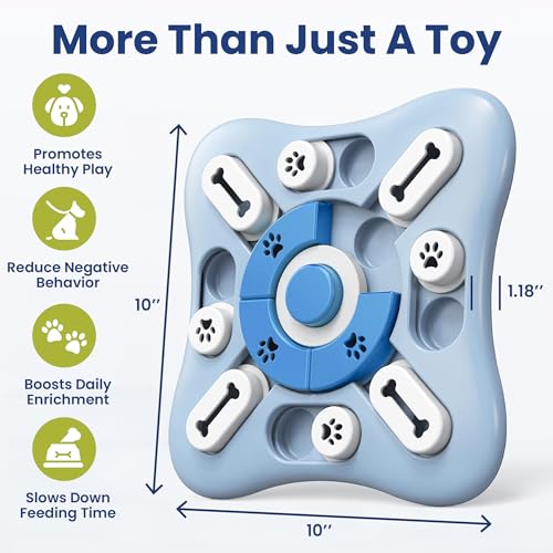 PAWSPIK Interactive Treat Dispensing Puzzle Dog Toy, Light Blue - color: Light Blue