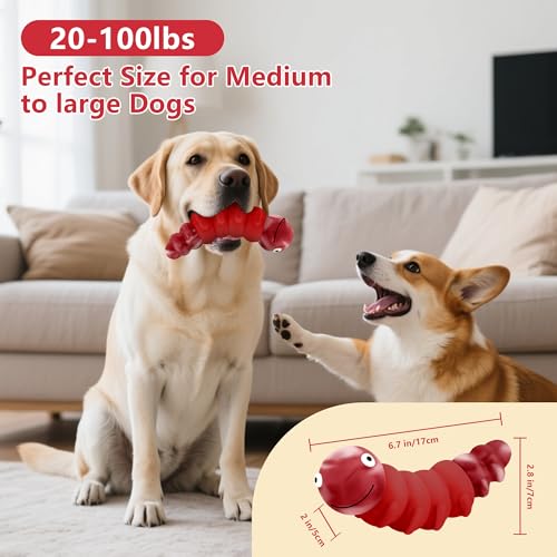 Indestructible Dog Toys for Aggressive Chewers, Tough Toy - color: Red