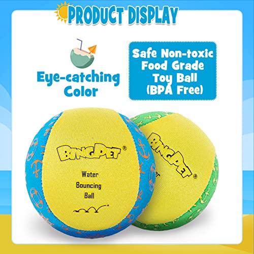 BINGPET Dog Pool Toy Floating Balls, 2 Pack Summer Dog Water Ball