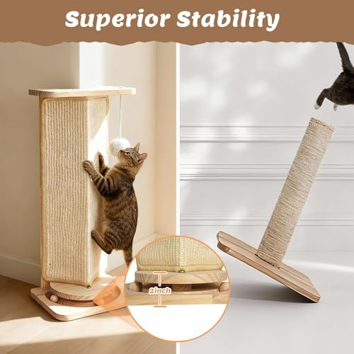 Couch Cat Corner Scratcher with with Interactive Ball Toys, 25'' - color: Classic, size: Outer Corner