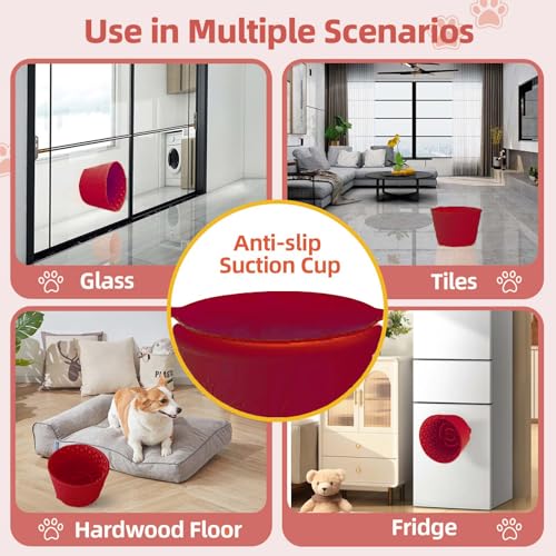 Dog Lick Bowl, Non-Slip Freeze Slow Feeder Small Medium, 1.6 Cup - color: Claret