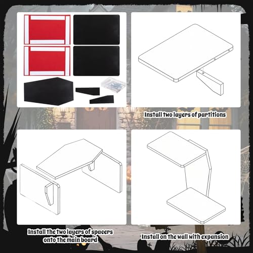 Sintuff Cat Wall Shelves Gothic, 2 Tier Coffin Wall-Mounted Furniture